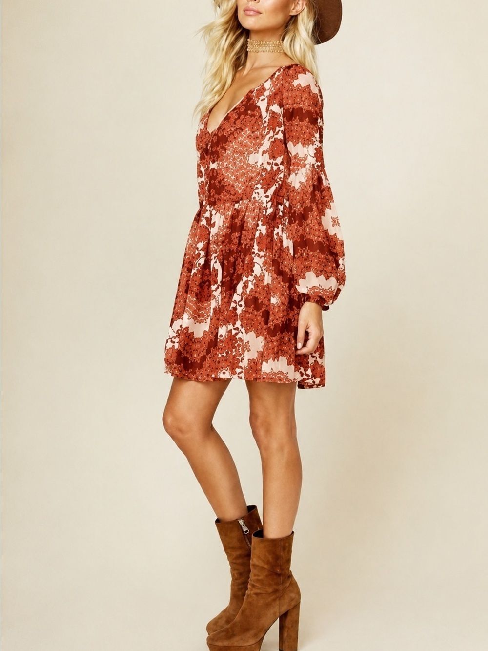 NWT Show Me Your Mumu Sienna Floral Swing Mini Dress Red Size S | Boho Festival